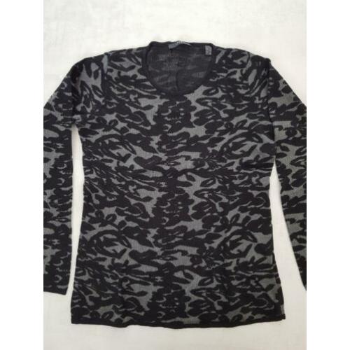 Nieuwe Esprit zwarte grijze longsleeve trui sweater, maat L
