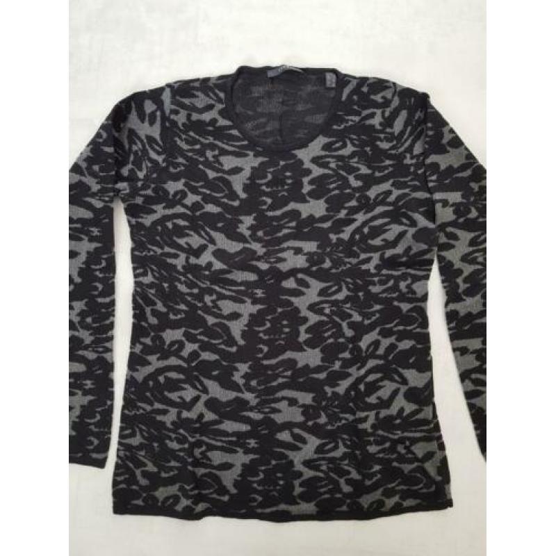 Nieuwe Esprit zwarte grijze longsleeve trui sweater, maat L