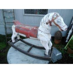 Antieke Houten Hobbel Paard