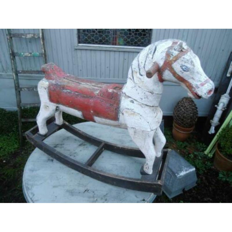 Antieke Houten Hobbel Paard