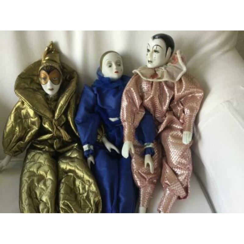 3 pierrot poppen