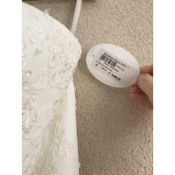 Strapless trouwjurk kanten lijfje chiffon strand 34/36