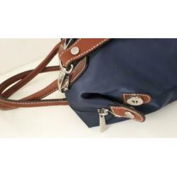 HEXAGONA Paris blauwe nylon handtas S