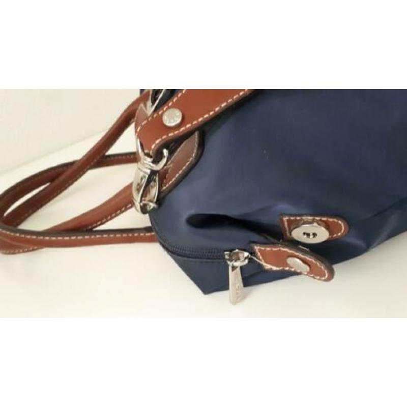 HEXAGONA Paris blauwe nylon handtas S