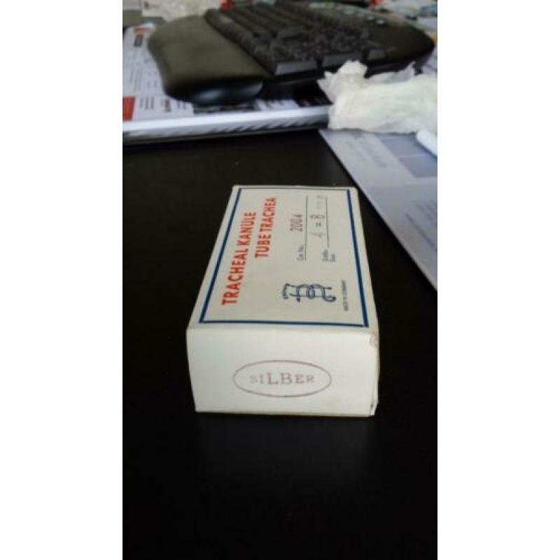 zilveren trachea-canule, compleet