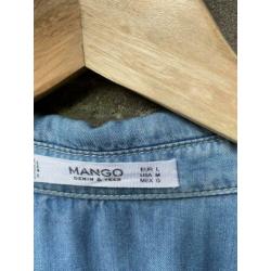 Blouse Mango spijkerblouse maat L blauw ZGAN
