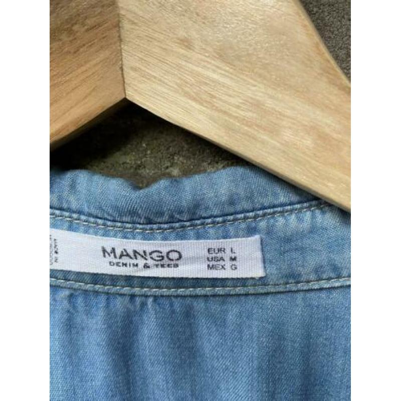 Blouse Mango spijkerblouse maat L blauw ZGAN