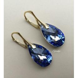 Oorbellen zilver goud Swarovski kristal ketting NIEUW parel