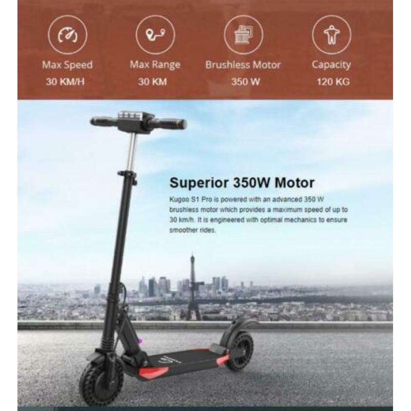 KUGOO S1 Pro Folding Electric Scooter 350W Motor LCD Display
