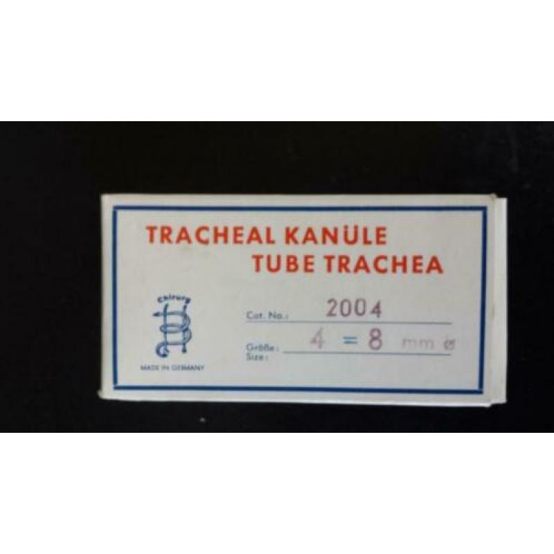 zilveren trachea-canule, compleet