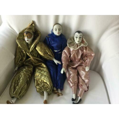 3 pierrot poppen