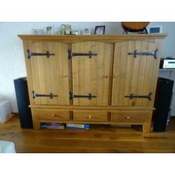 Massief eikenhouten wand meubel