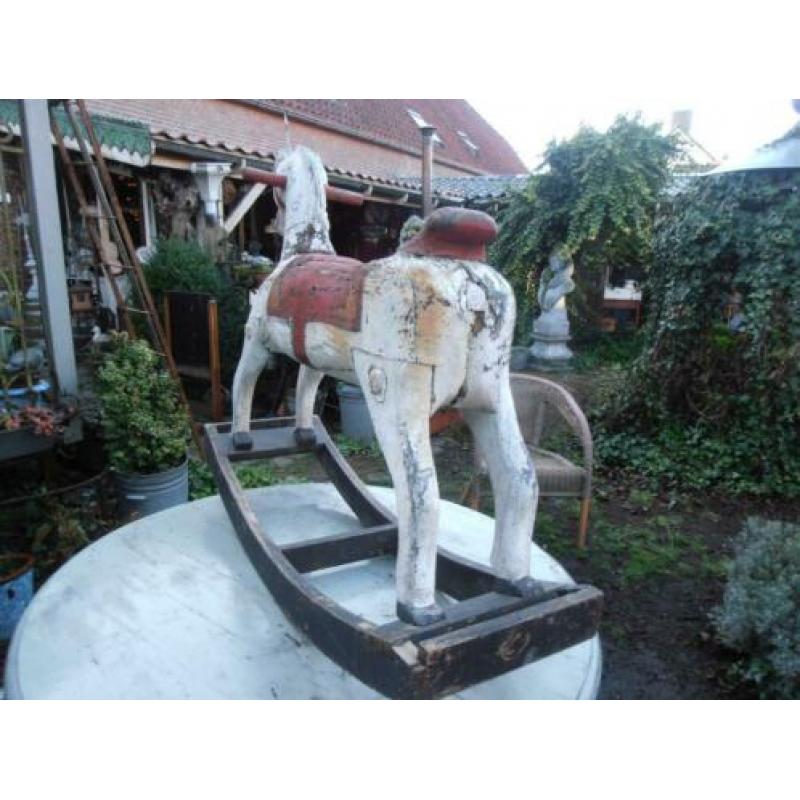 Antieke Houten Hobbel Paard
