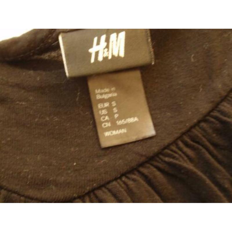 H&M: Zwarte Top met onderboord maat S
