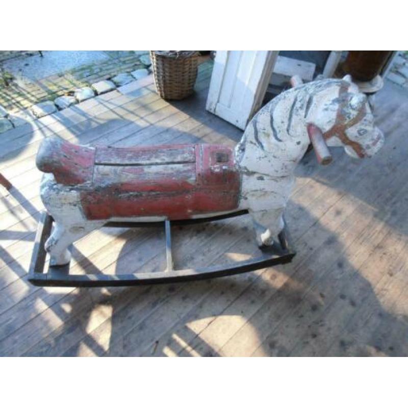 Antieke Houten Hobbel Paard