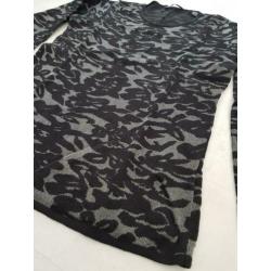 Nieuwe Esprit zwarte grijze longsleeve trui sweater, maat L