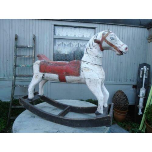 Antieke Houten Hobbel Paard