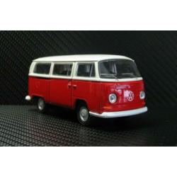 1:32 Rood/witte Volkswagen personenbus T2+ doos