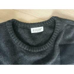 Vintage trui Basler grijs met print maat 48 (XXL) oversized