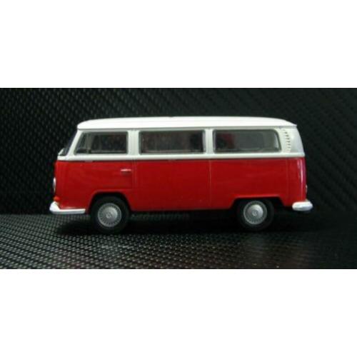 1:32 Rood/witte Volkswagen personenbus T2+ doos