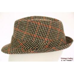 hoed Trilby Hawkins tweed-stijl groen oranje 57, 58, 59 New