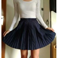 Vintage high waist rokje met plooien S M
