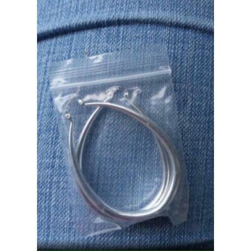 Basis ovale creolen-4cm-925 zilver-nieuw