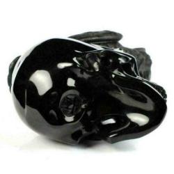 Zwart Obsidiaan Schedel Reiki Skelet Kristal 1.5 KG