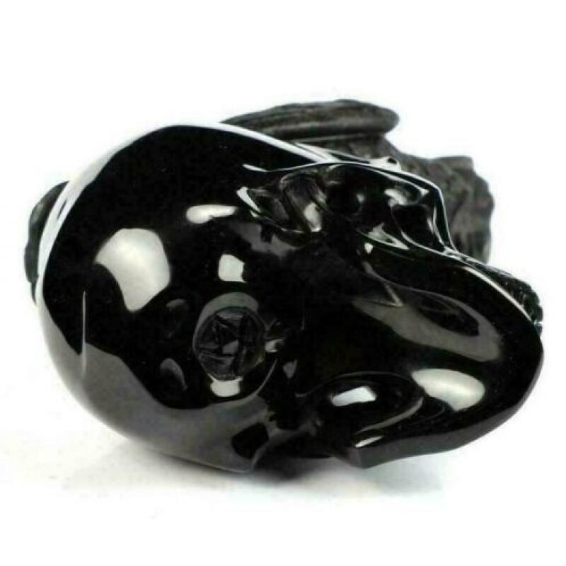 Zwart Obsidiaan Schedel Reiki Skelet Kristal 1.5 KG