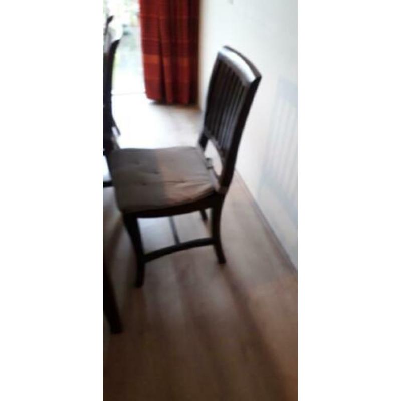 Teakhouten eetkamerset 6 stoelen