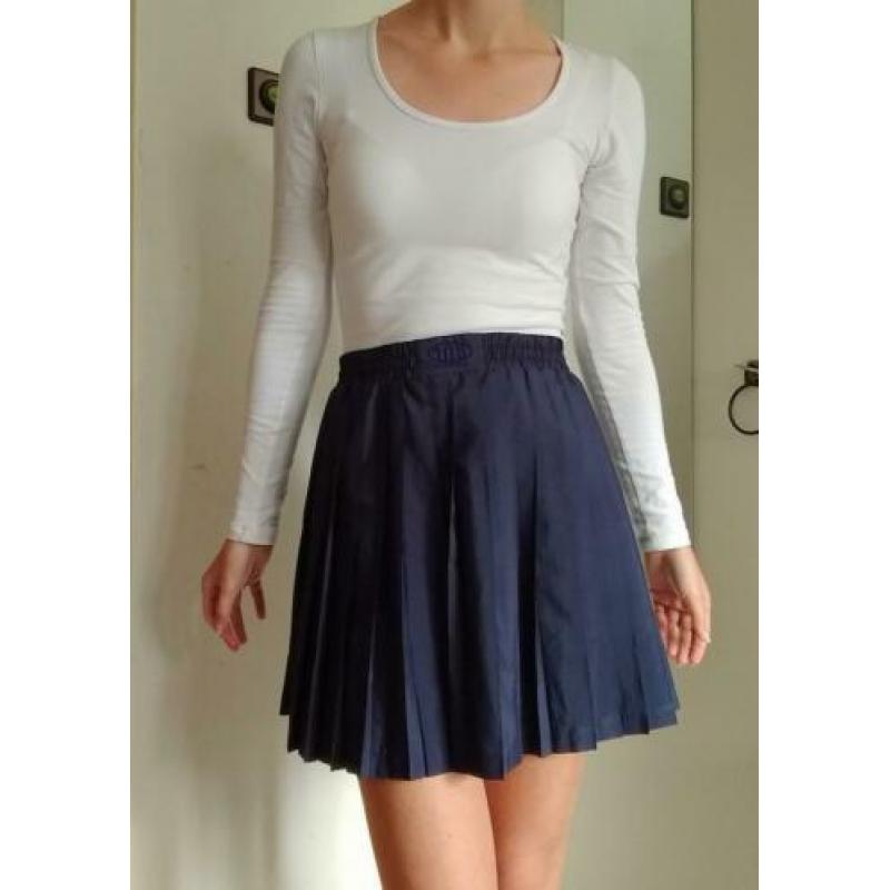 Vintage high waist rokje met plooien S M