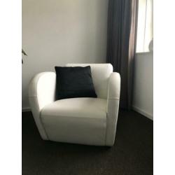 Witte lederen fauteuil