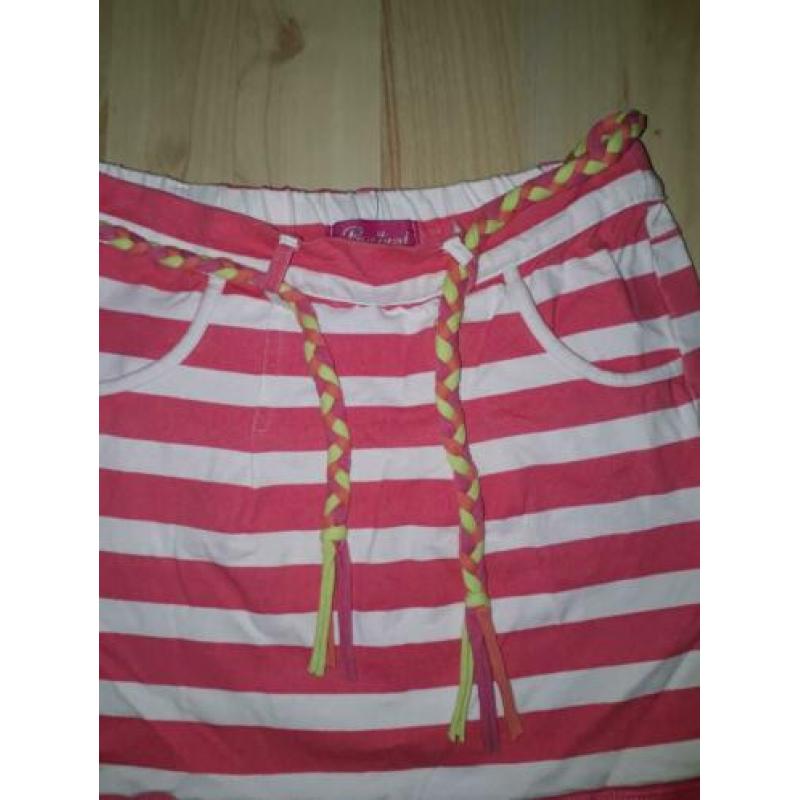 Persival roze/wit gestreept rokje 128/134
