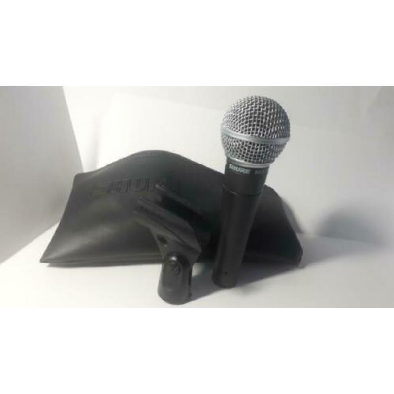 SHURE SM58 * Met Houder, Kabel en Tas * Nauwelijks gebruikt.