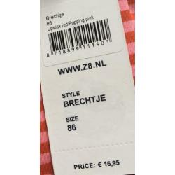 Z8 setje mathilda / Brechtje rood/ roze maat 86 nieuw