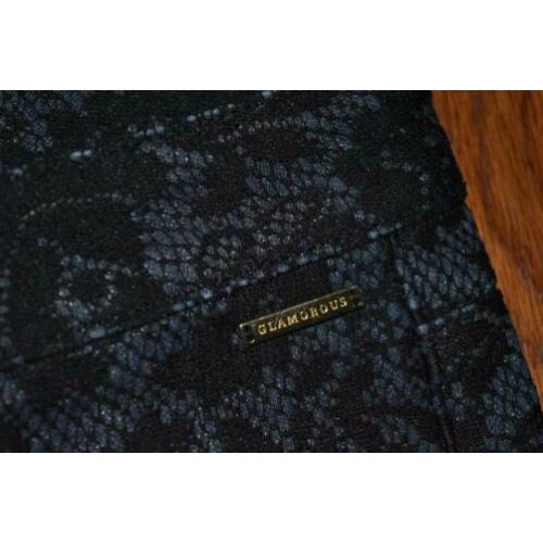 Glamorous, blauwzwart skinny broek met kant, mt 30 (M)
