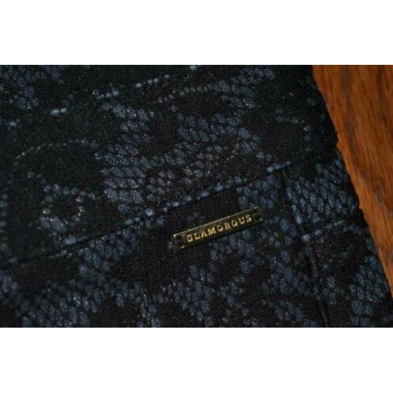 Glamorous, blauwzwart skinny broek met kant, mt 30 (M)