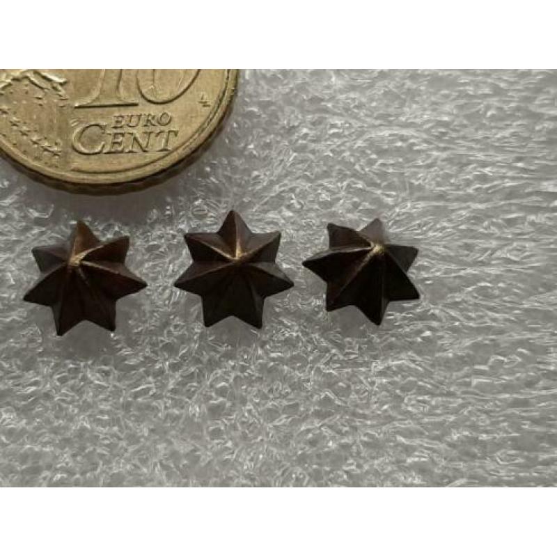 5 stuks Bronskleurige miniatuursterren voor op de baton