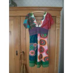 jurk jurkje DESIGUAL 36 s origineel zomer roze groen