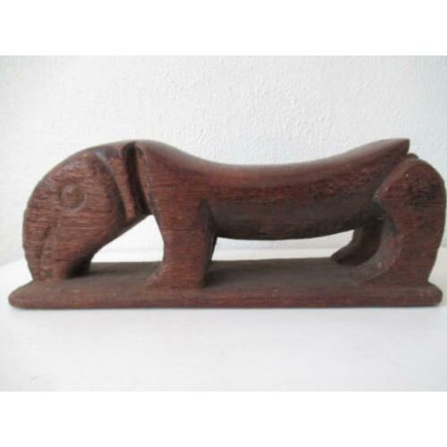 Oud primitief hoofdkussen, Asmat tribe Papu Nieuw Guinea art