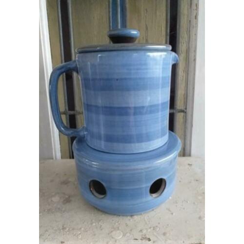Blauw Volendams Aardewerk Theelicht + Theepot