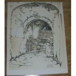 Oude Anton Pieck ansichten/kaarten - kleur en zwart-ecru