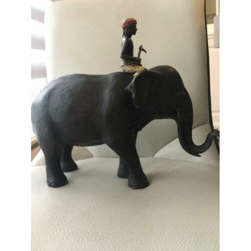 Bronzen olifant beeld woonaccessoires JLC