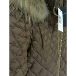 Caroline Biss bruin goud winterjas maat 36 38 40 nieuw