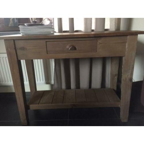Sidetable hout met lade en plank