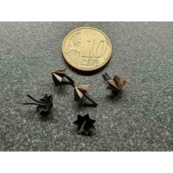 5 stuks Bronskleurige miniatuursterren voor op de baton
