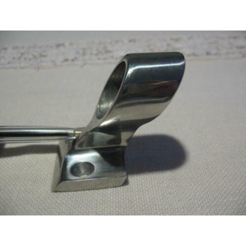 RVS relingeindstuk schuin achter 22mm