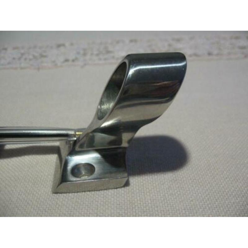 RVS relingeindstuk schuin achter 22mm