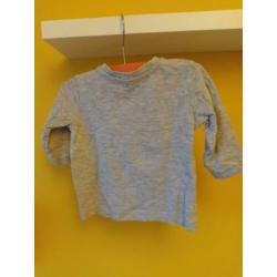 Grijs auto shirt lange mouw mt 68