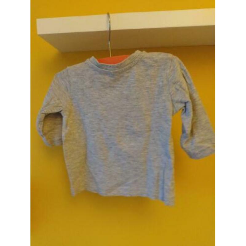 Grijs auto shirt lange mouw mt 68